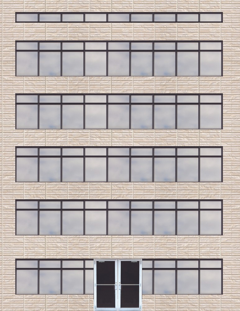 Background High-Rise Flat Front City Buildings for HO Scale Model Train Layout
