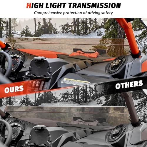X3 Dark Tinted Half Windshield, Poly Vented Mid Windscreen Window for Can-Am
