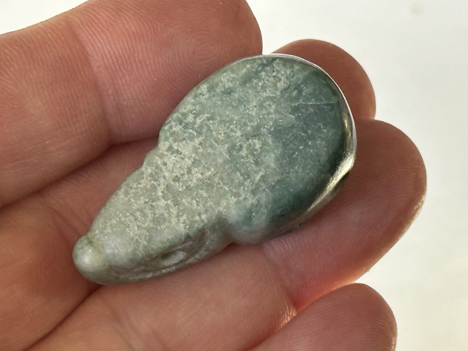 EXCEPTIONAL PRE-COLUMBIAN BIRD EFFIGY MAYAN JADE PENDANT FIGURINE IDOL MAYA, COA