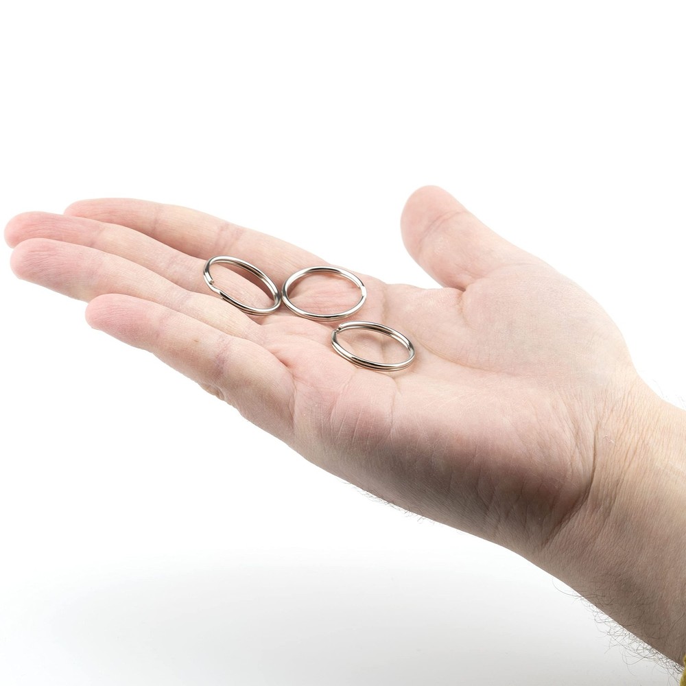 200 Pieces Split Key Rings 1 Inch (25mm) in Diameter Jump Bulk Silver