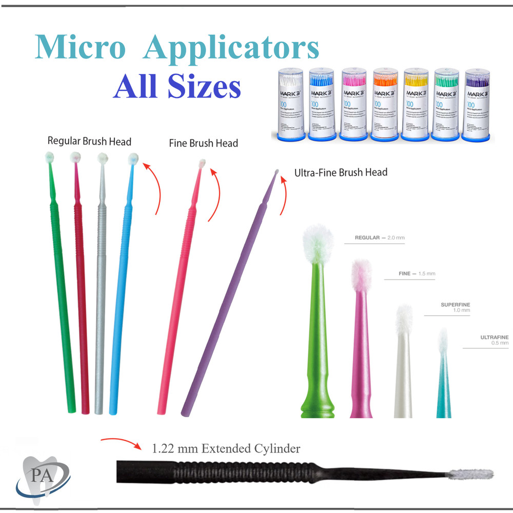 400-1000 Microbrush MicroBrushes Applicator Tips Regular, Fine, Super Dental
