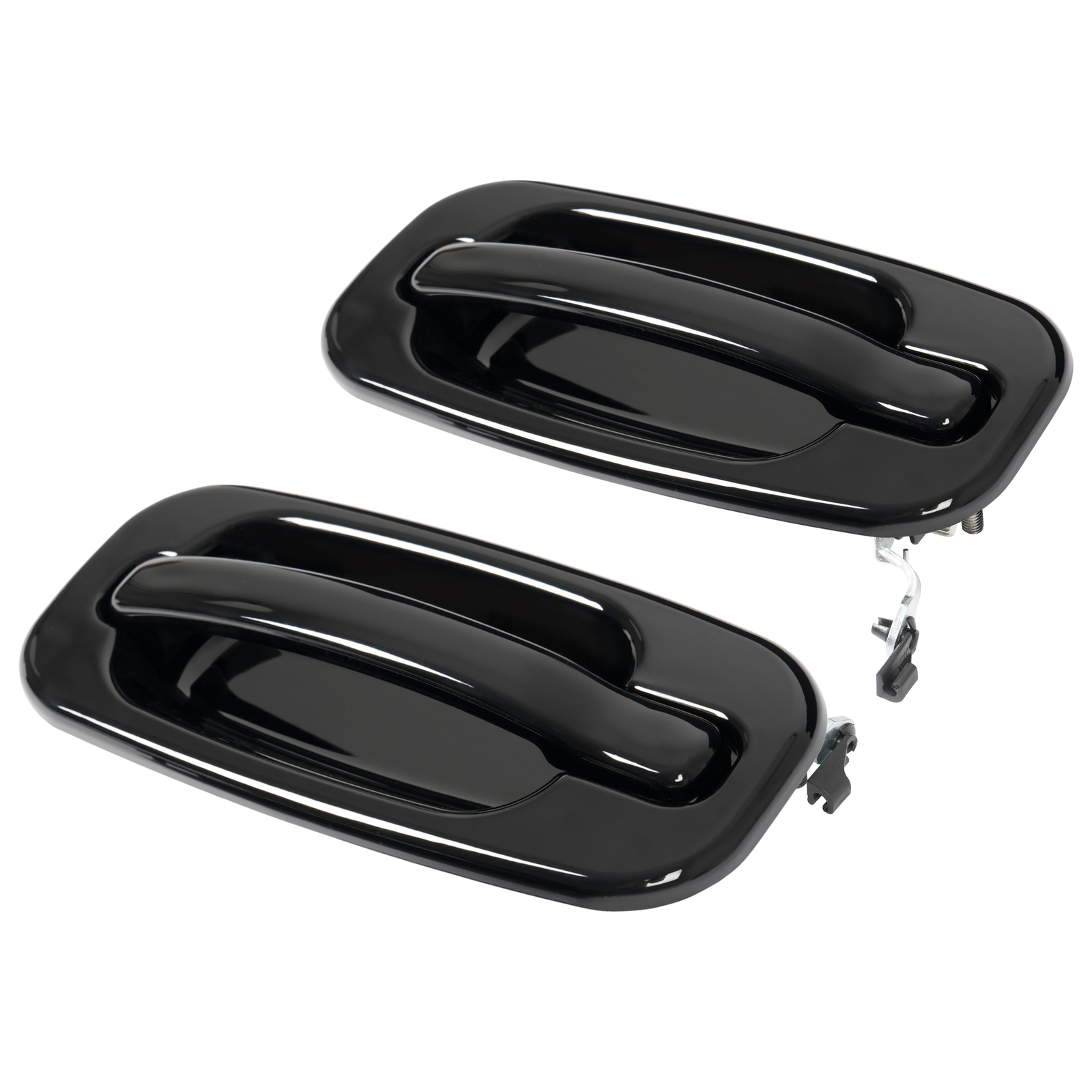 Door Handle Set For Chevy Silverado 1500 1999-2006 Smooth Black Front Outer 2PCS
