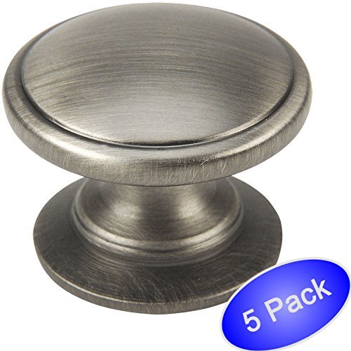 *5 Pack* Cosmas Cabinet Hardware Antique Silver Round Cabinet Knobs #4702AS