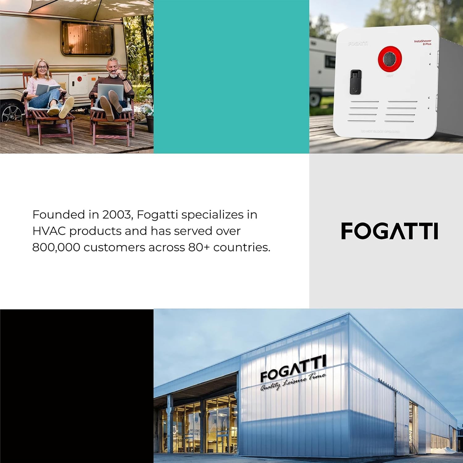 FOGATTI 8 Gal Electric Mini Tank Water Heater Instant Hot Boiler Compact 1440W