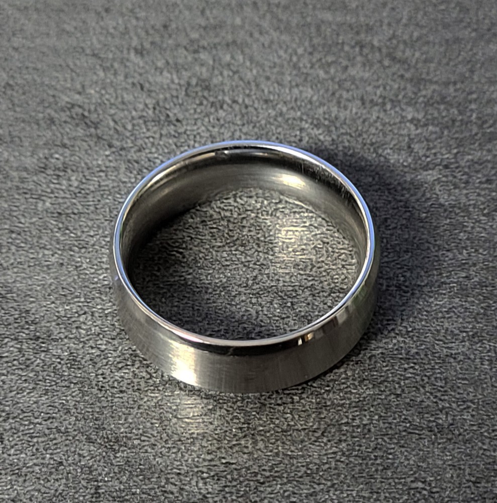 Personalized Engraved Men's Silver Wedding Ring Band - Engraved Handwriting Ring
