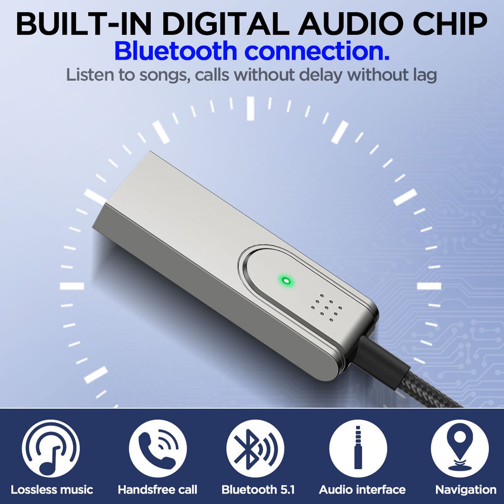 3.5mm to USB AUX Wireless Bluetooth Music Receiver Car Home Audio Adapter Cable