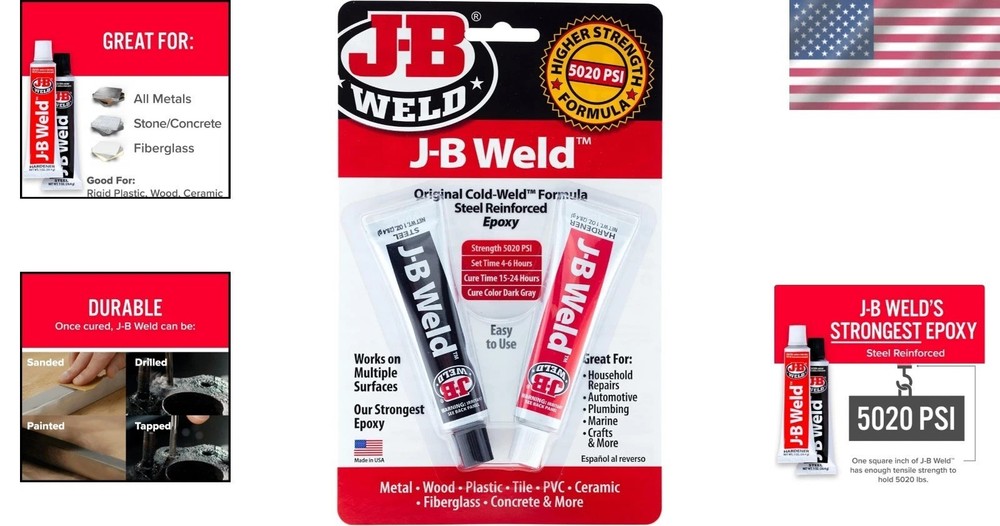 Superior Cold-Weld Two-Part Epoxy - 2 oz for Versatile Surface Bonding