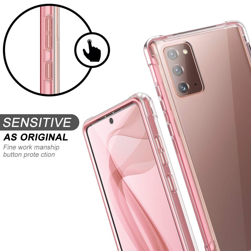 SURITCH Clear Case Samsung Note 20 6.7" w/ Built-in Screen Protector Rugged