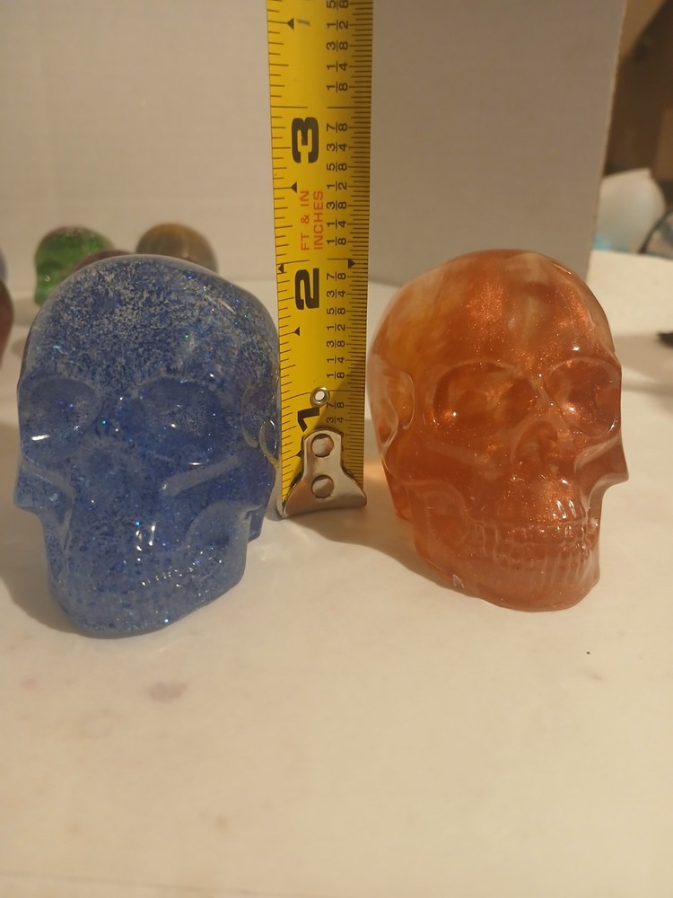 Handmade Large Epoxy Resin Multicolor Skulls