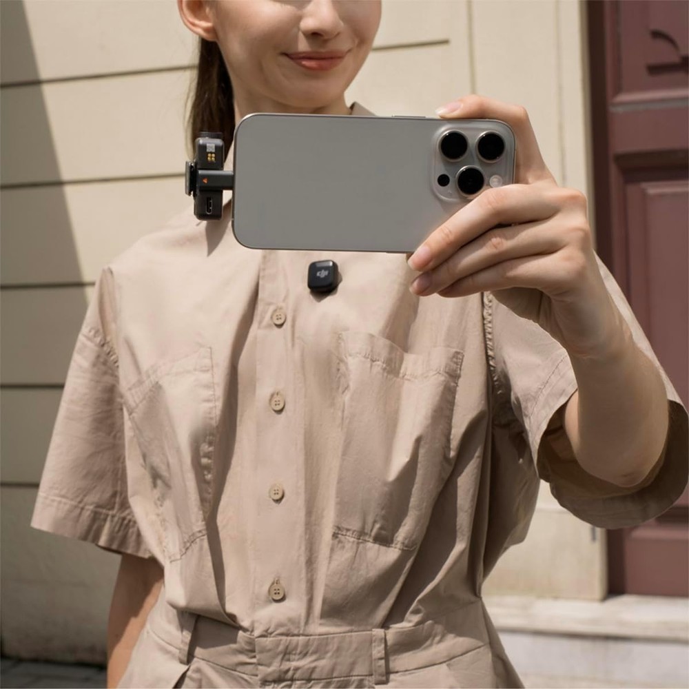 Mic Mini 1 TX + 1 RX, Wireless Lavalier Microphone for iPhone/Camera/Android,...