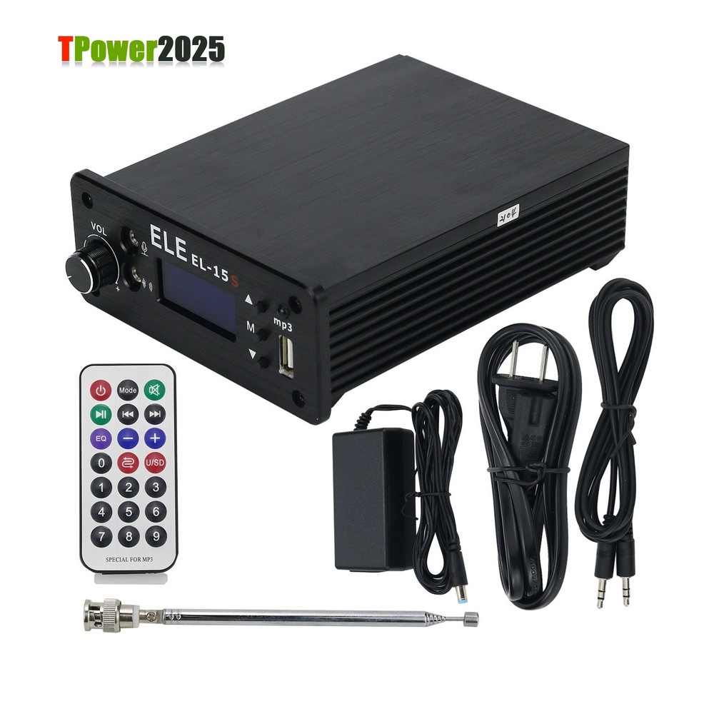 EL-15S FM Broadcast Transmitter Timing Wireless Broadcast 0.1-7W For U Disk MP3