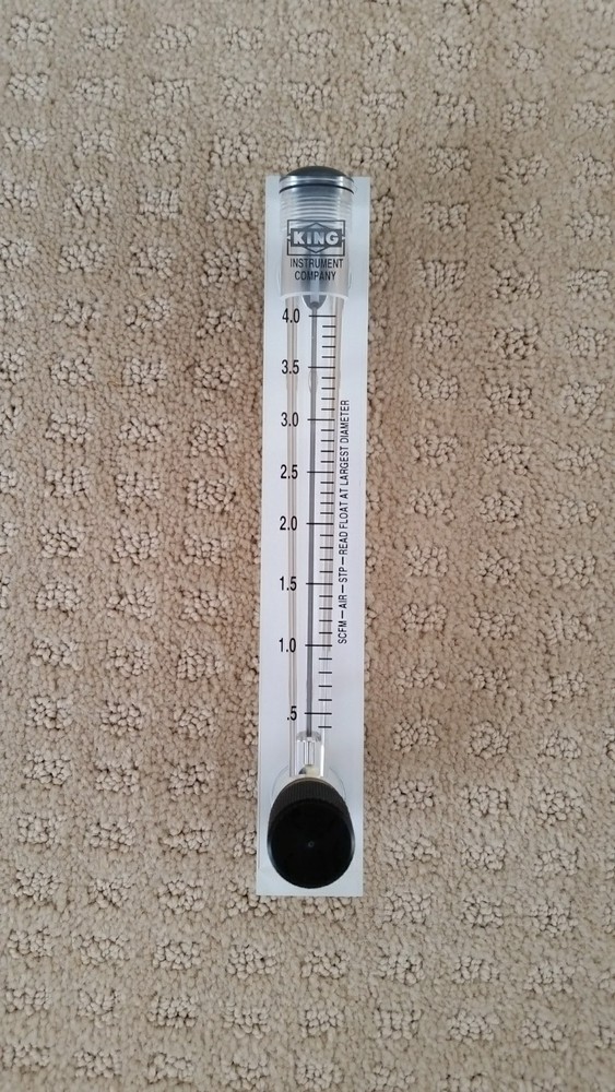 King Instruments 7530 Rotameter Flowmeter 5” Scale 0 – 4 SCFM