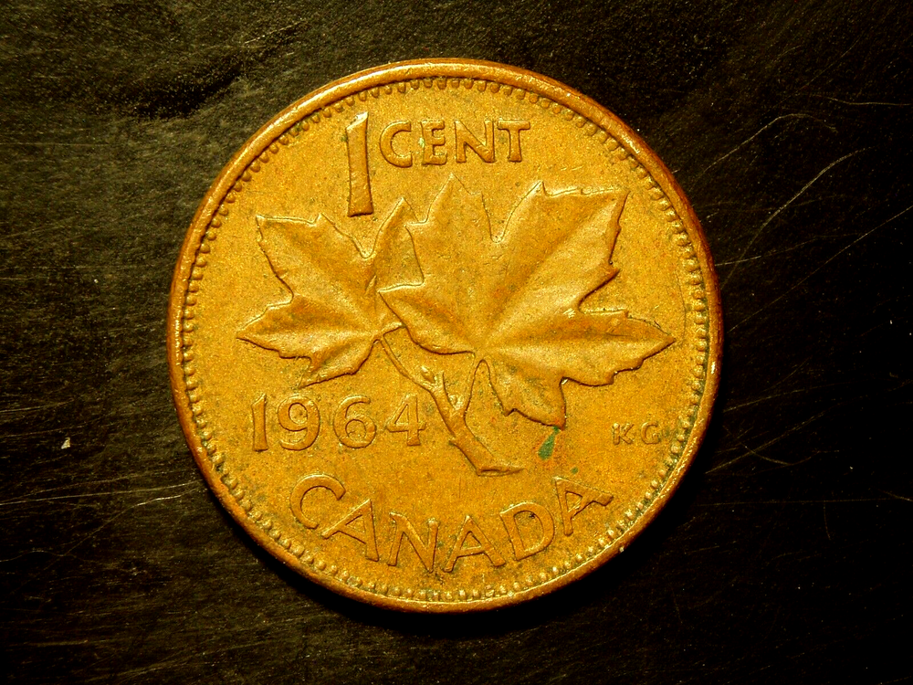 CANADA 1964 1 CENT COIN # 6
