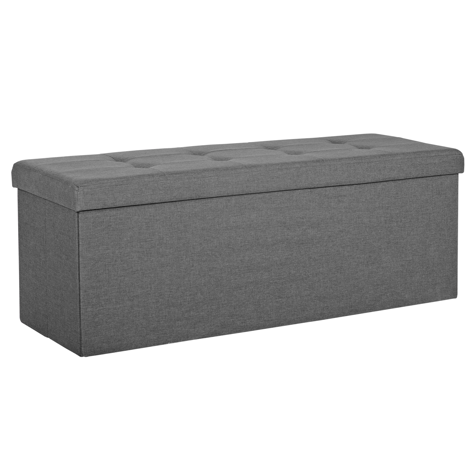 43" Storage Bench Folding Footrest Stool Toy Chest for Living Room Grey 18lbs