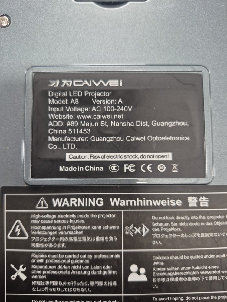 Caiwei Auto Focus Projector 1080P with 4k Input Support A8 version A