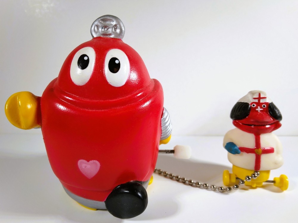 ❤️🤖 MEDIC ROBOCON + NURSE ROBOPECHA 3" WIND-UP SOFUBI JAPAN IMPORT GANBARE HTF