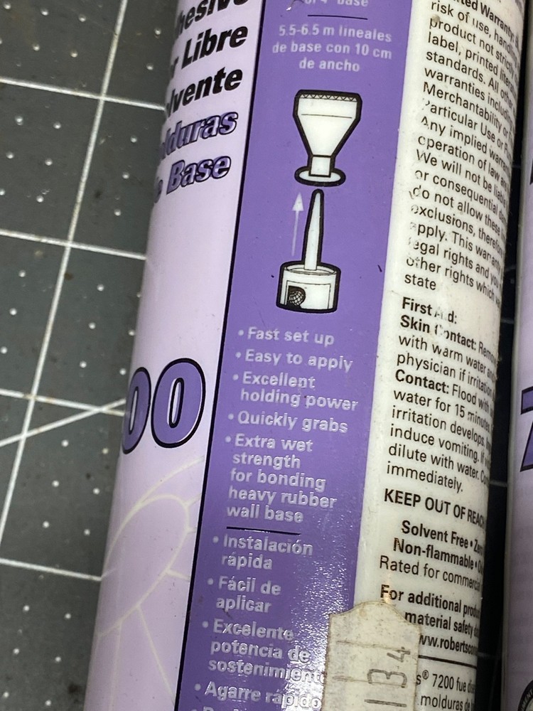 Five Tubes ROBERTS Wall Base Adhesive 11oz. each