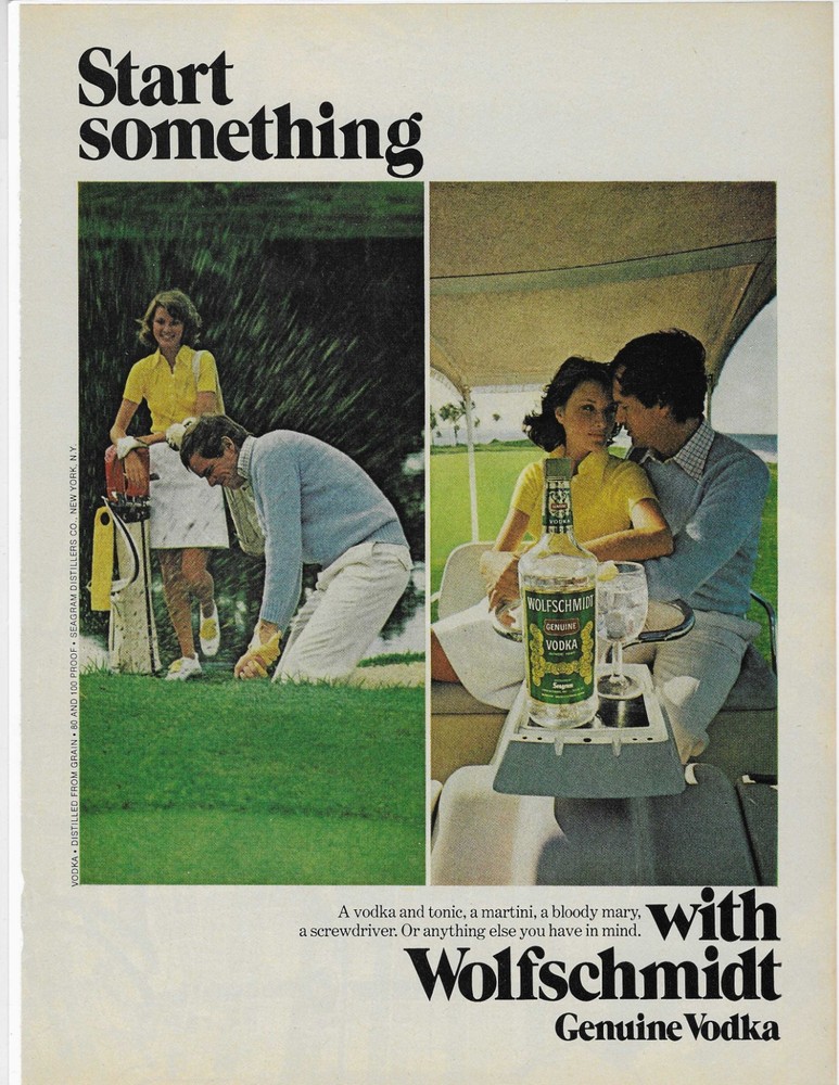START SOMETHING  WOLFSCHMIDT VODKA ORIGINAL PRINT AD