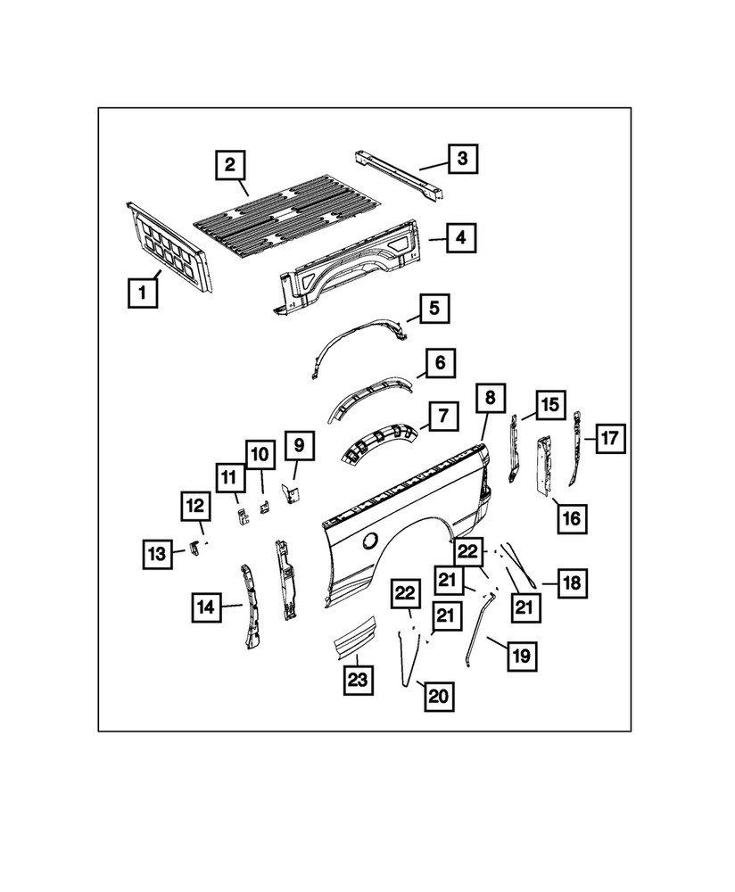 Genuine Mopar Box Side Reinforcement Left 68079527AA