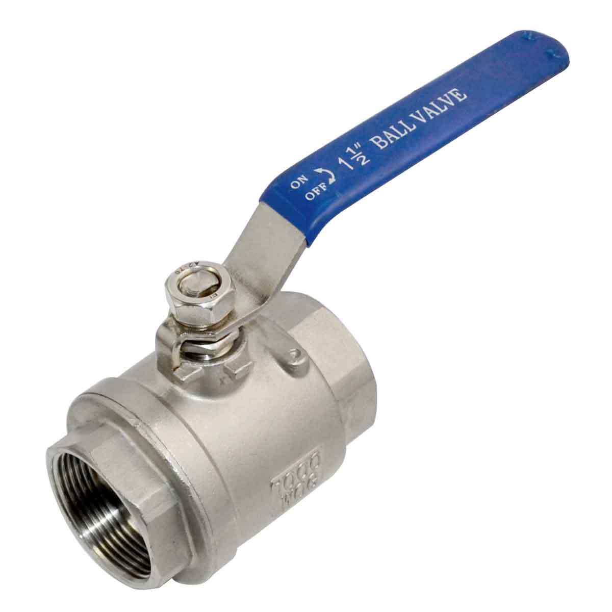 US Stock 1-1/2" 1.5 inch NPT Threaded Full Port Ball Valve Stainless Steel 316