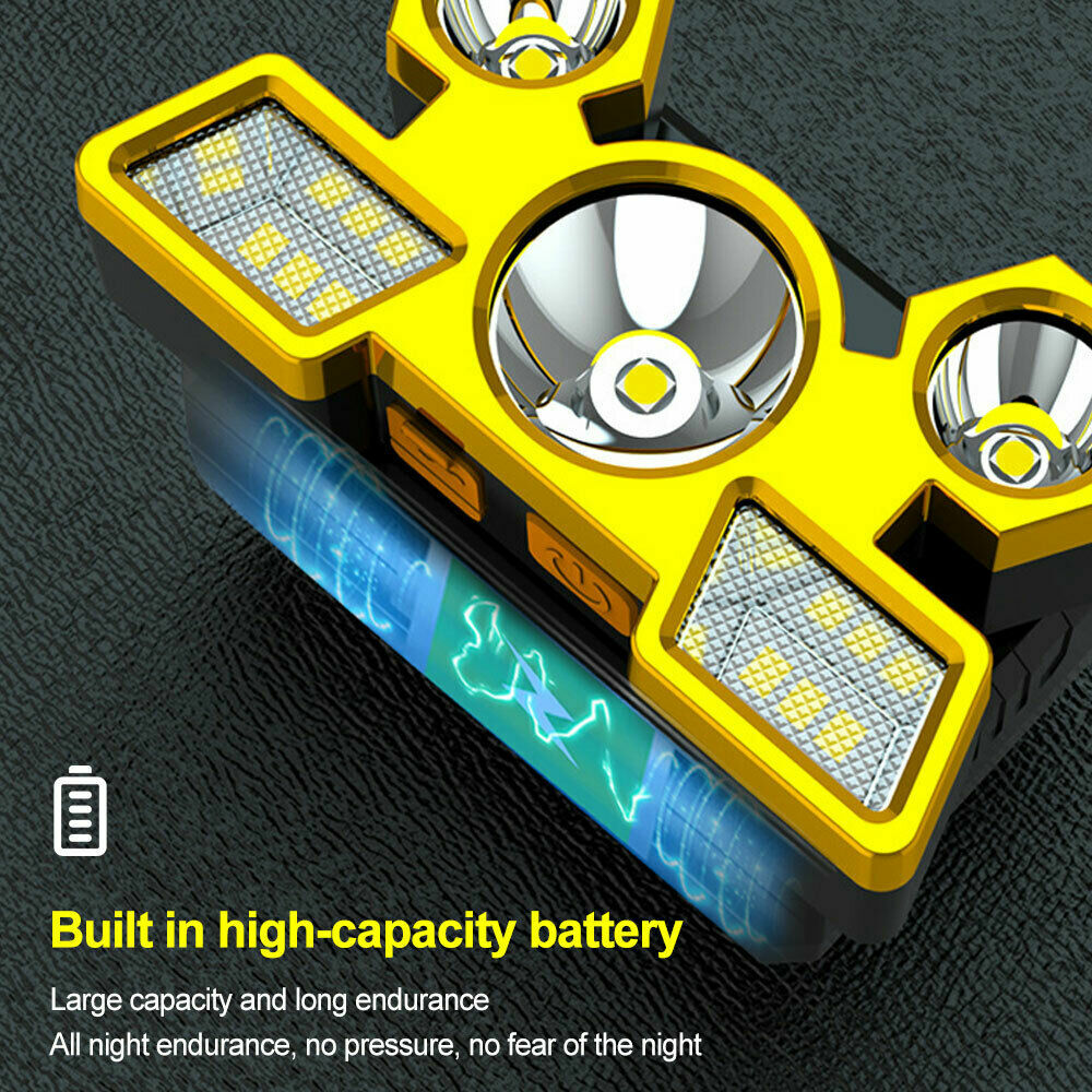 990000LM Lampara de Cabeza LED Impermeable USB Recargable Linterna para Correr