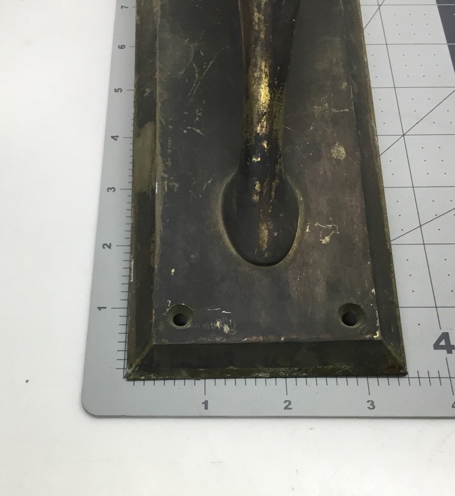 Vintage Hudson 16’’ Solid Brass/Bronze? Entry Door Pull with Thumb Latch…..[EC8]