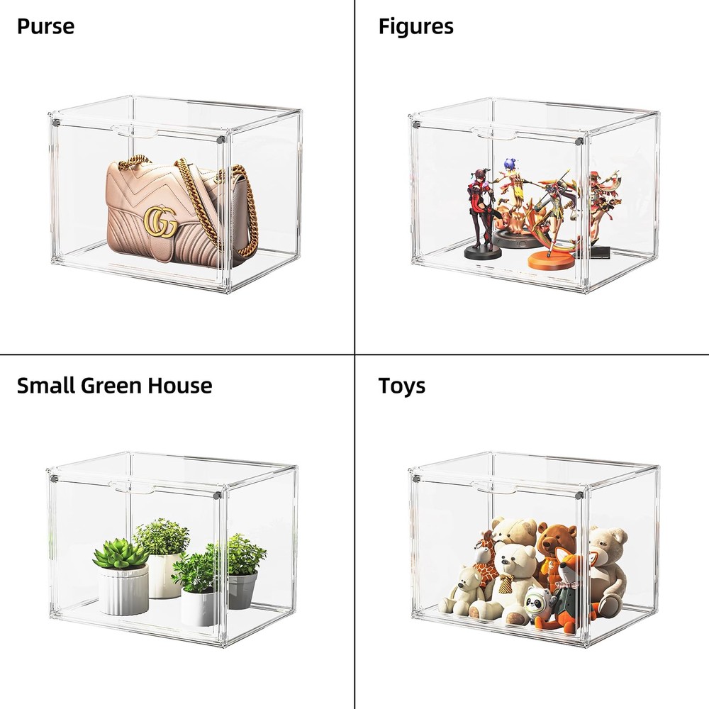 HOYOJA Clear Acrylic Display Case, Large Stackable 1 Pack, X Large-Clear
