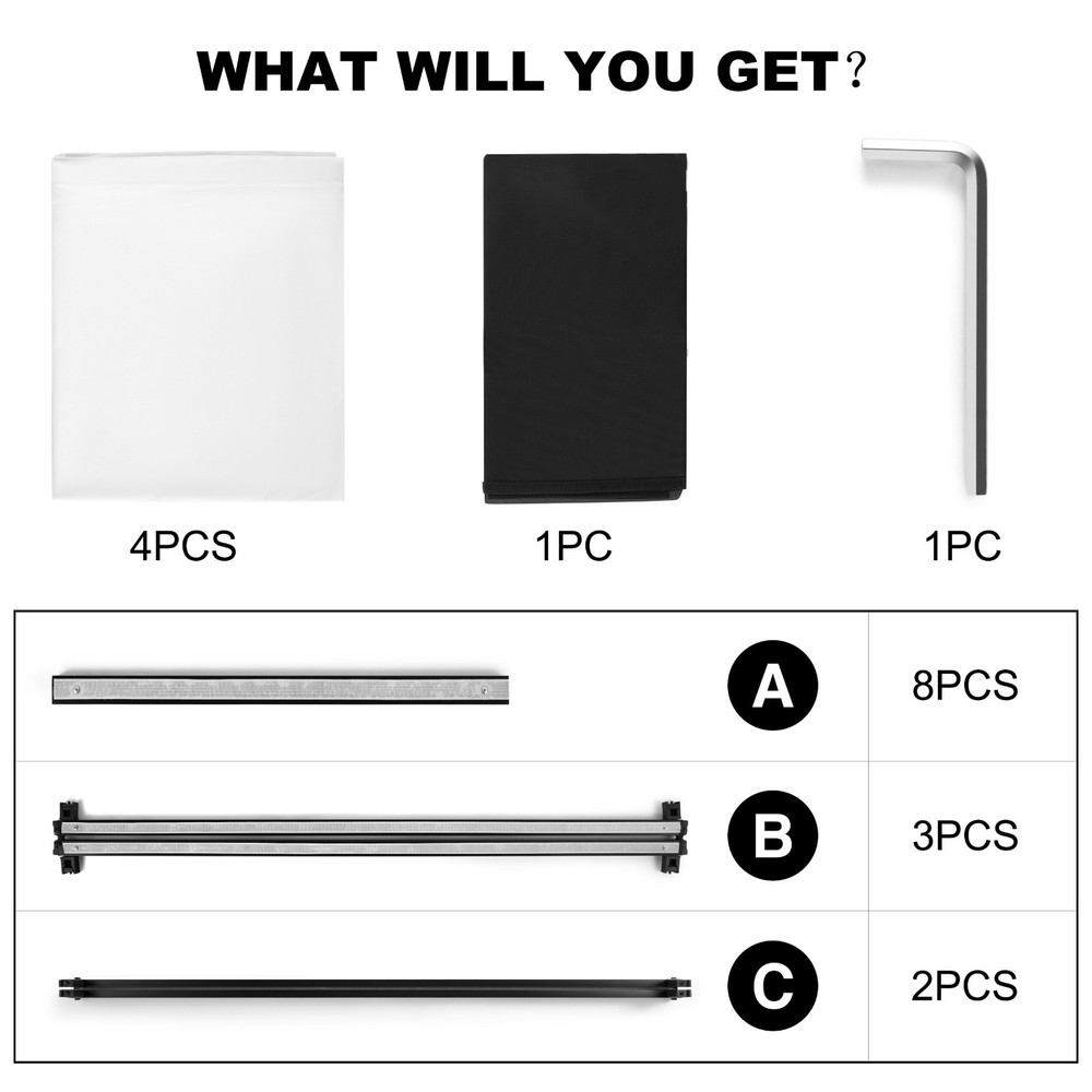 PRORECK 4 Panel DJ Facade Event Booth Portable Foldable Screen Black with Scrim