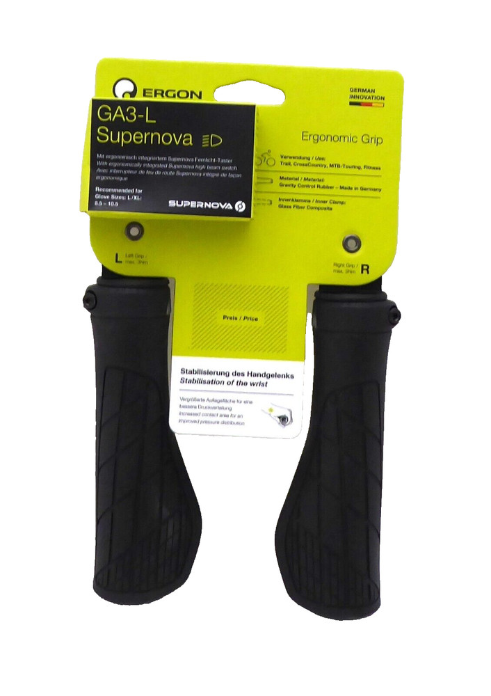 Ergon GA3 Supernova Grips with Switch - Black, Large