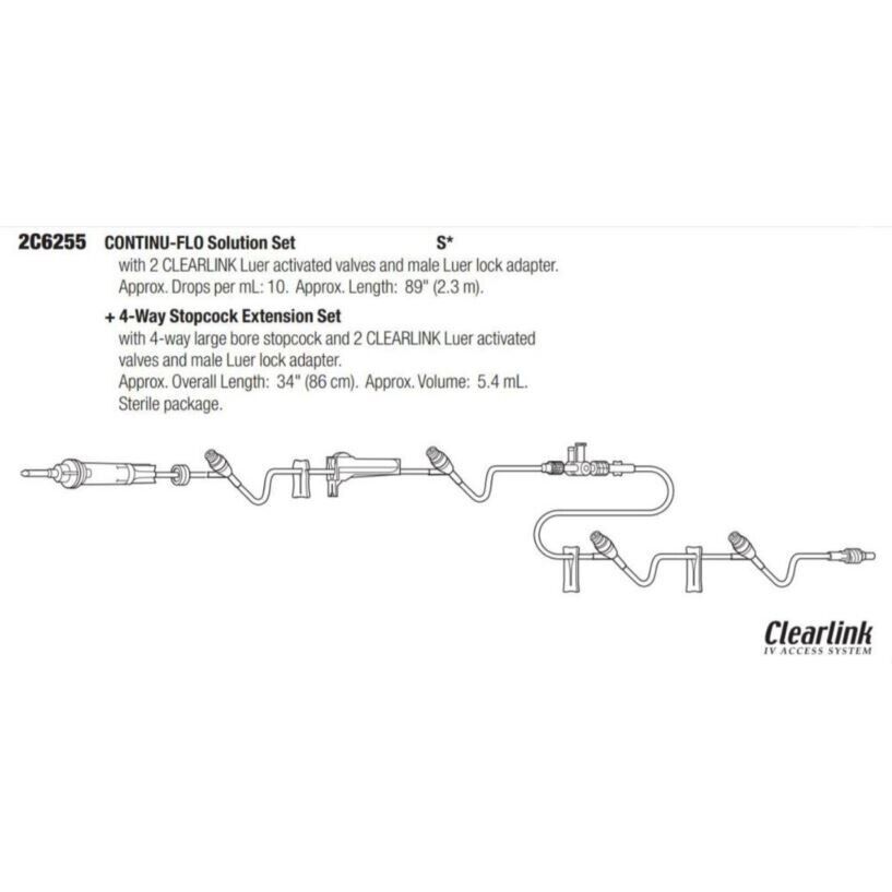 *1-Pack* Baxter Clearlink System 88" Solution Set Sterile 2C6255