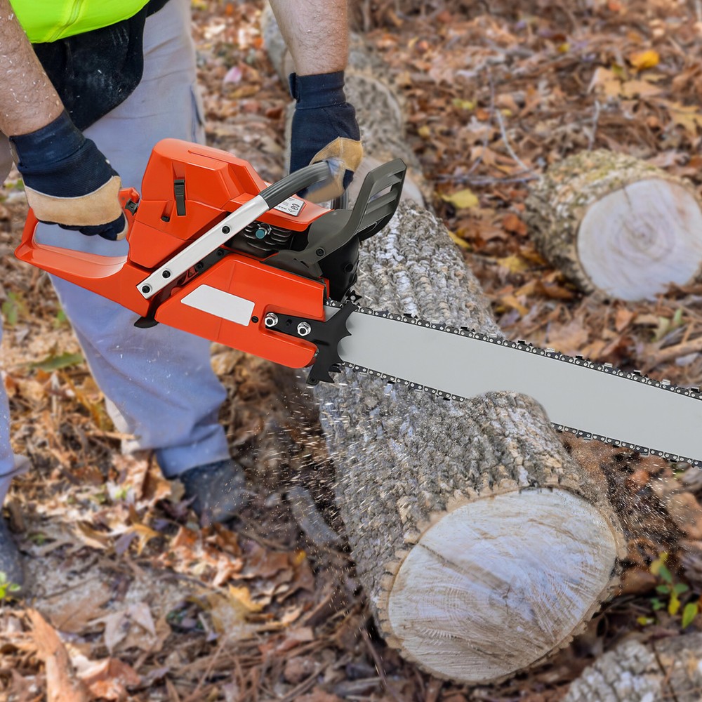 71cc Cordless Petrol Chainsaw with 28" Guide Bar - Powerful 2-Stroke Engine