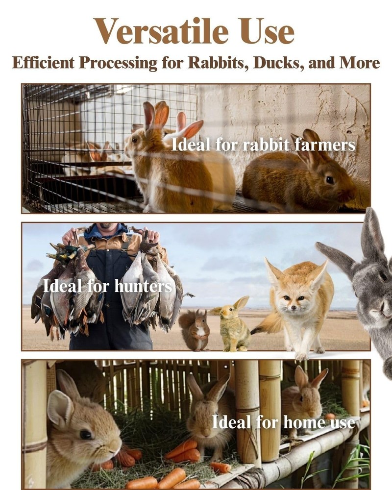 Rabbit Dislocator Skinning Tool Set, Humane Cervical Dislocation Tool with Skinn