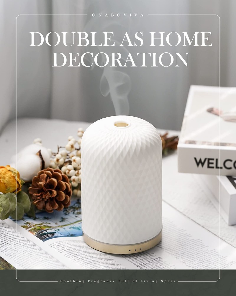 Essential Oil Diffuser,110ML Diffusers for Oils Large Room, Ceramic