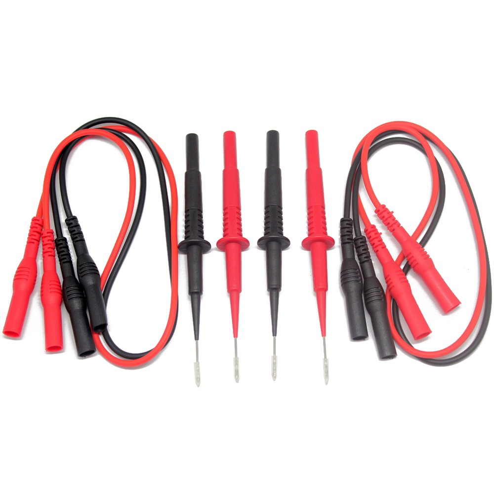 2 X Aidetek Sharp hard Needle Tipped Tip Multimeter Probes Test Leads 4 Fluke
