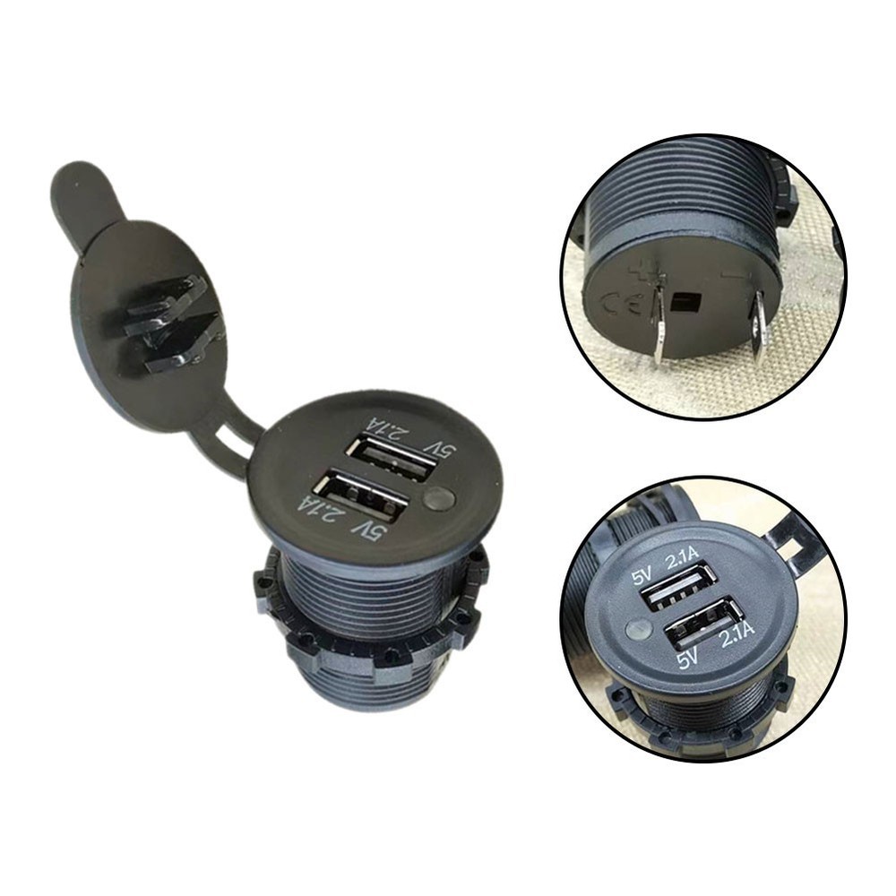 USB Socket Dual USB Chargers For 12-24V Voltage Vehicles USB Data Cable