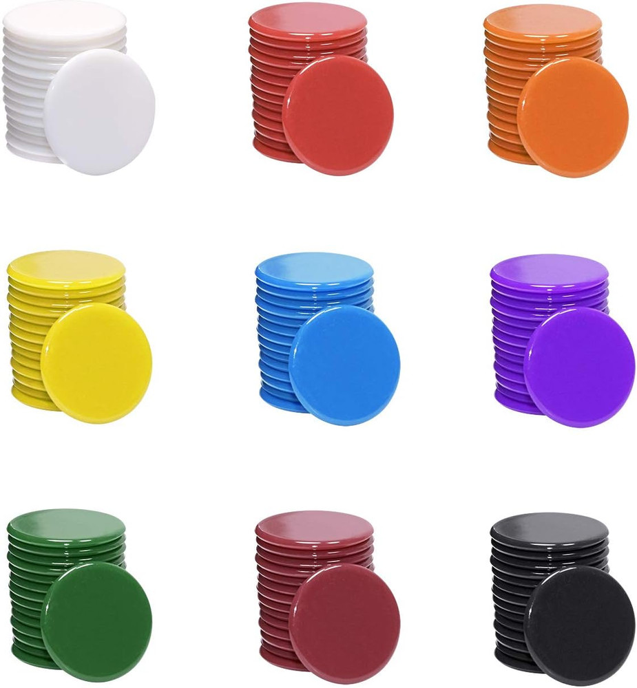 3/4Inch / 19mm Small Plastic Learning Counters Disks Chip Counting Discs Markers