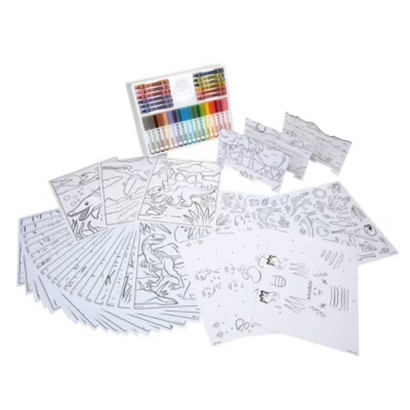 Dinosaur Creativity Kit: Coloring Pages & Crayons, Ages 4+