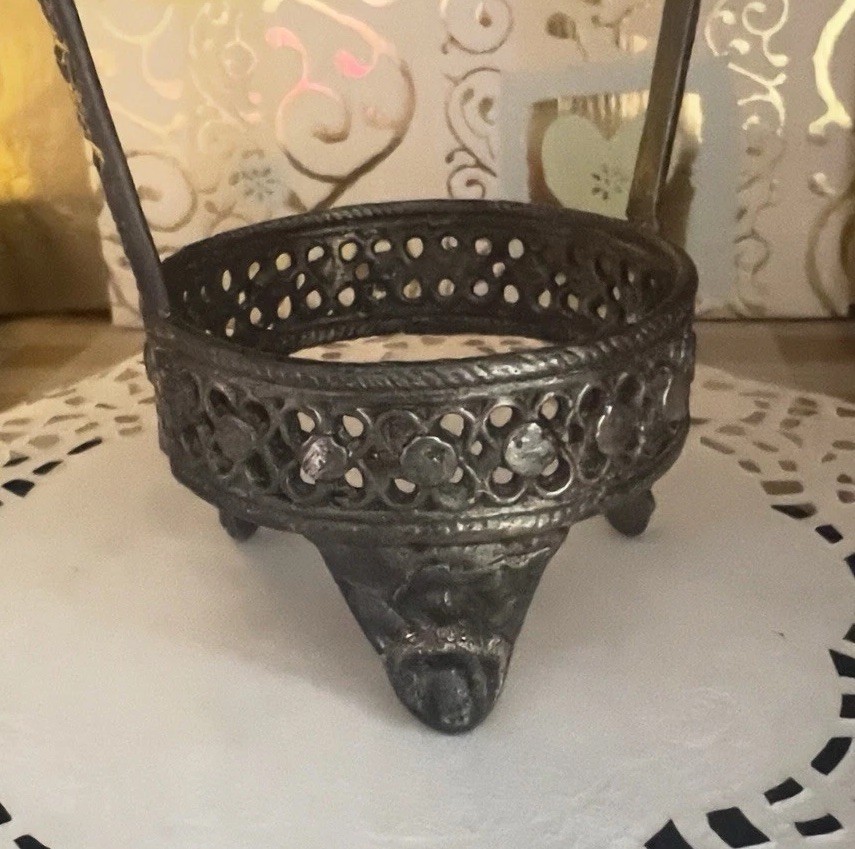 Vintage Alda's Forever India Silver-Plated Two-Tier Footed Serving Caddy Trinket