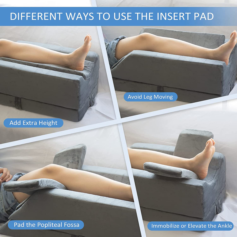 4-Height Adjustable Leg Elevation Pillows for after Surgery, Injuries, or Rest,