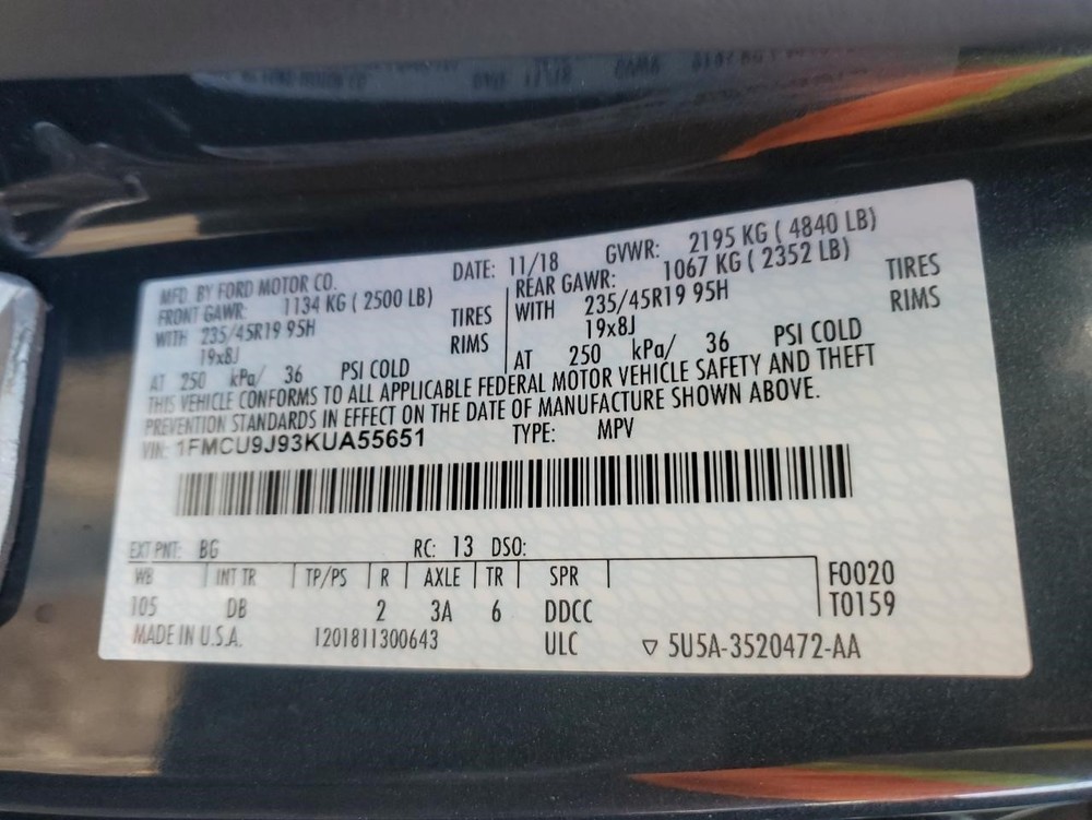 Used A/C Selector Switch fits: 2019 Ford Escape front automatic temperature cont