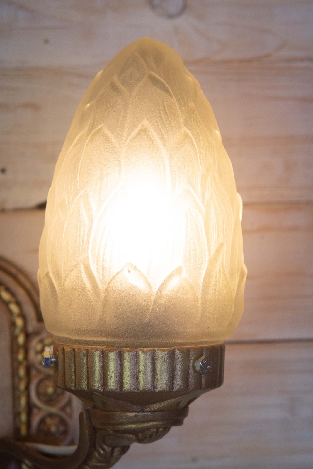 Vintage Soviet Wall Sconce Stalinist Empire Style with 2 Bulbs E26/E27