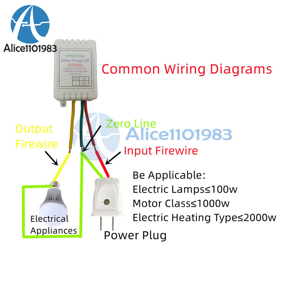 AC110-220V 7A 1 Channel Timer Adjustable Turn Off Delay Controller Module