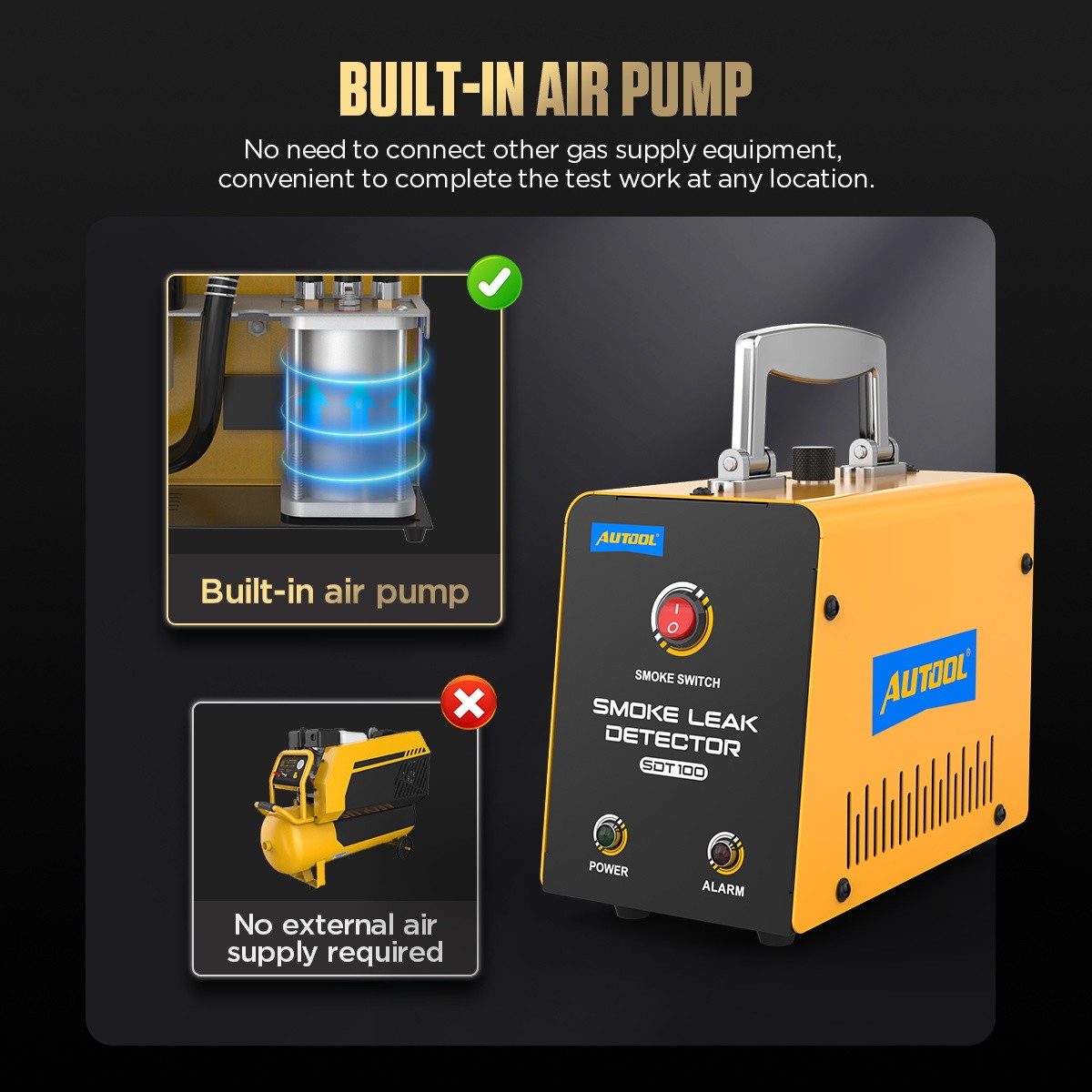 Automotive EVAP Smoke Machine Leak Detector Car Pipe Vacuum Diagnostic Tester US