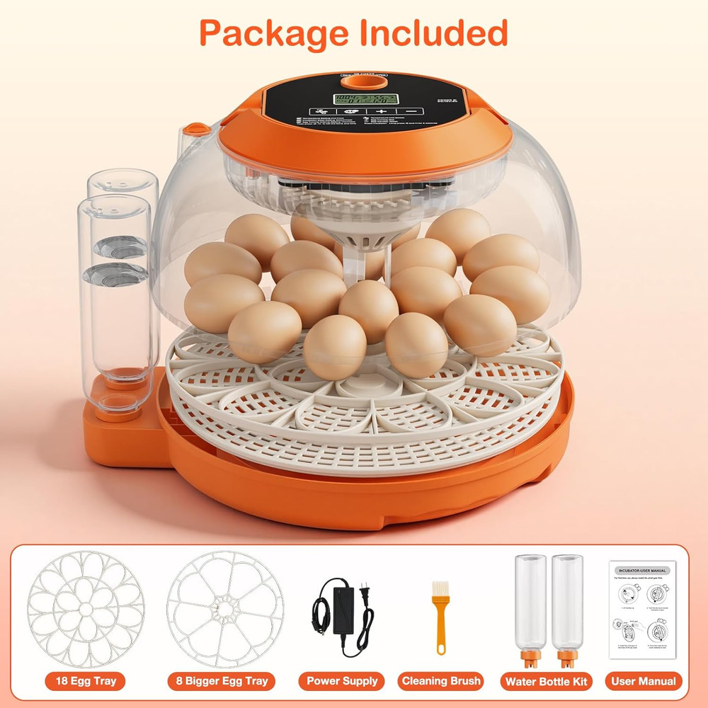18 Egg Incubators for Hatching Eggs, Egg Incubator with Automatic Egg Turning an