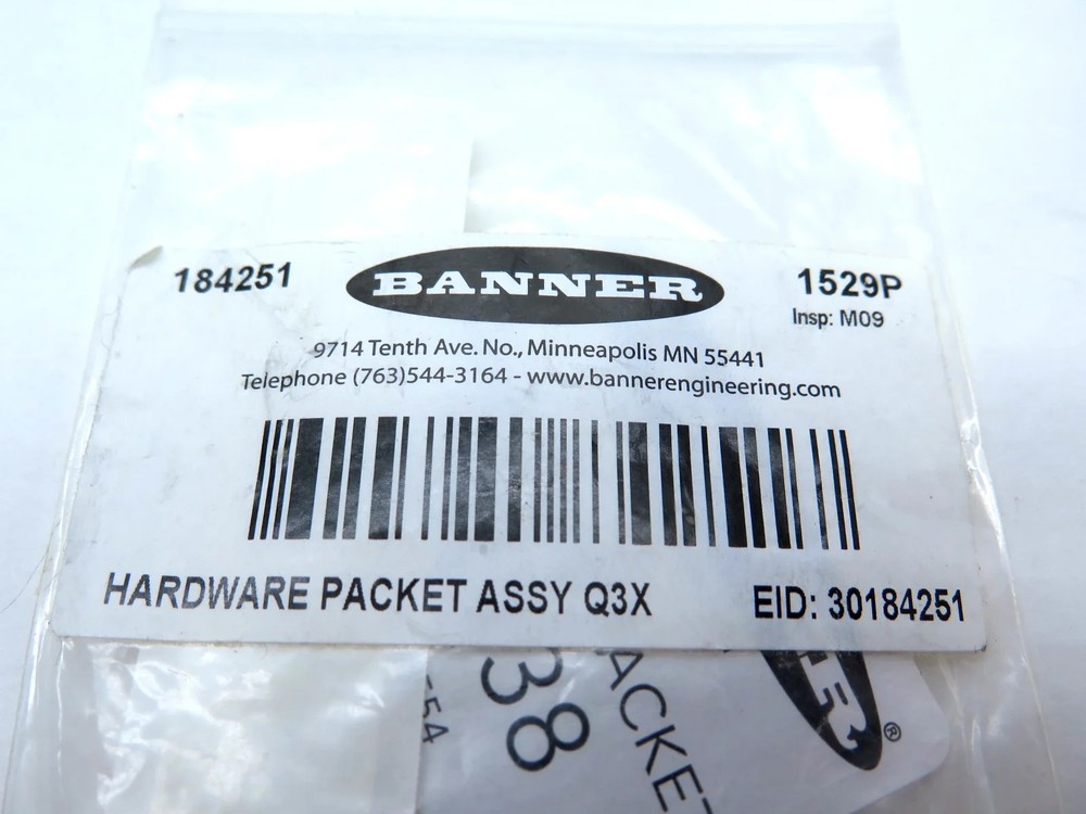 Banner Hardware Packet Assy Q3X 1529P