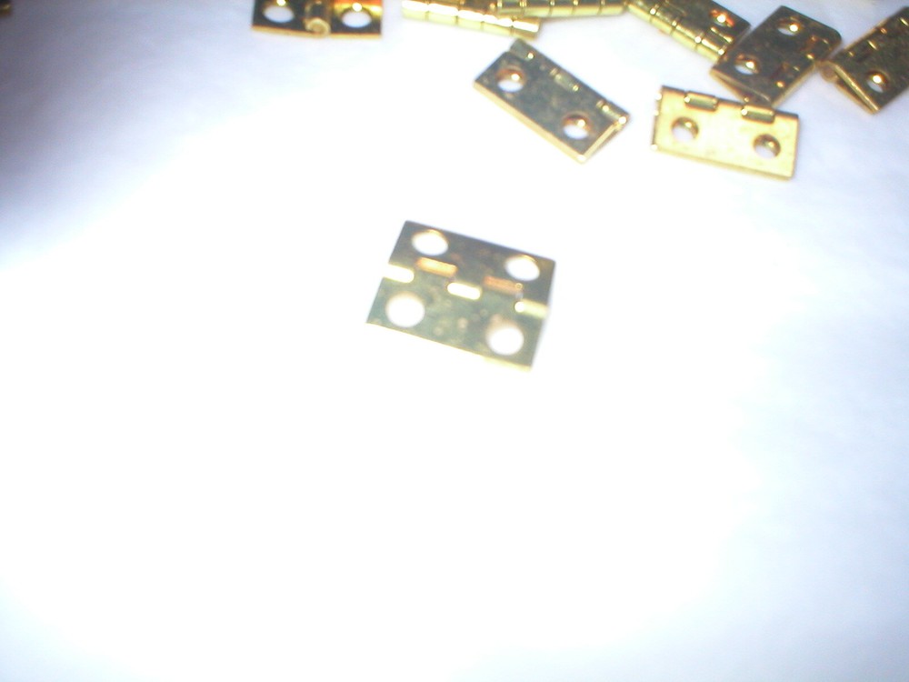 Vintage Solid Brass Hinges and Screws. 96 small hinges