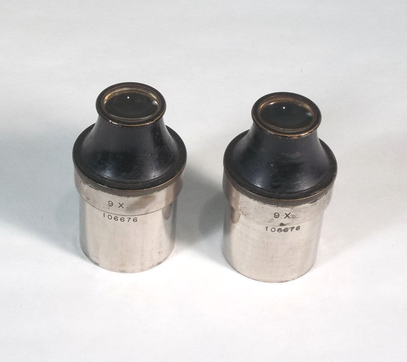 Vintage 9x Dissecting Stereo Microscope Ocular Lens Pair