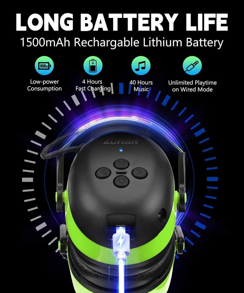 Wireless Bluetooth Safety Hearing Protection Ear Muffs Headphones Protector