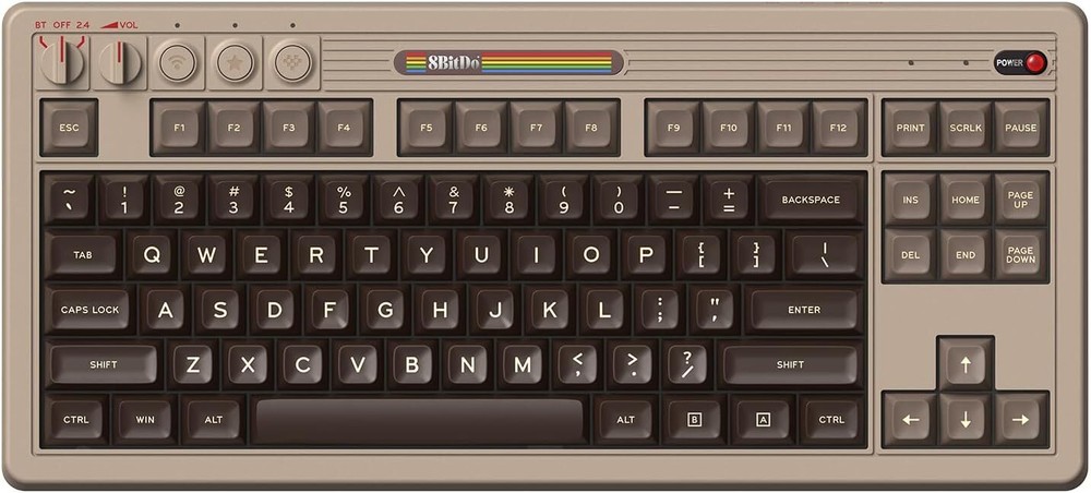 8Bitdo Retro Bluetooth Mechanical Gaming Keyboard, Programmable - C64 Edition