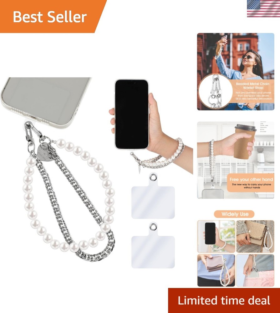 Pearl Beaded Phone Chain Lanyard - Lightweight & Secure for Active Users